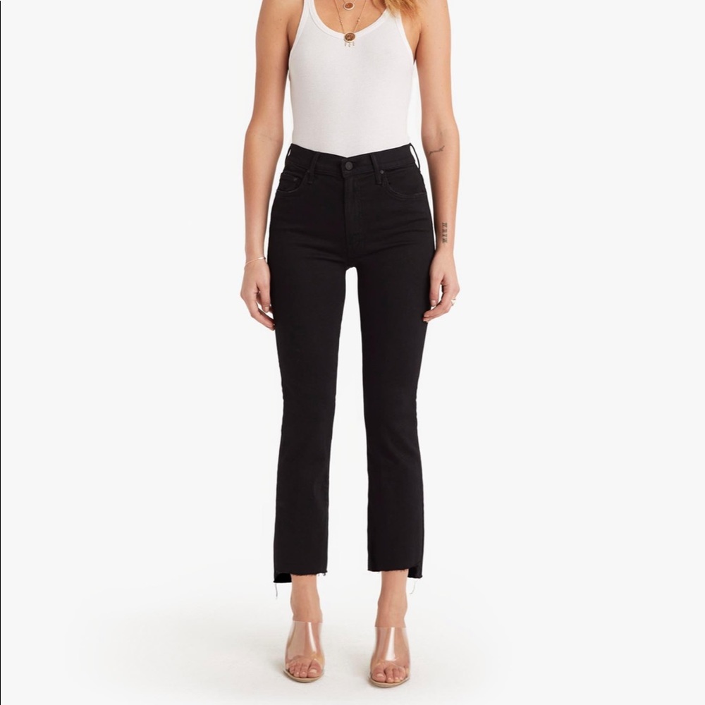 Mother Insider Crop Step Fray jeans in Not Guilty